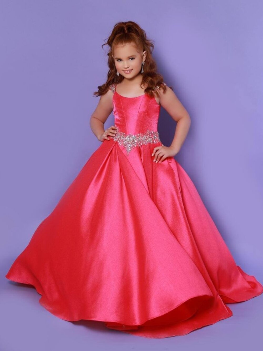 Size 8 2Cute Princess pageant gown - Watermelon color